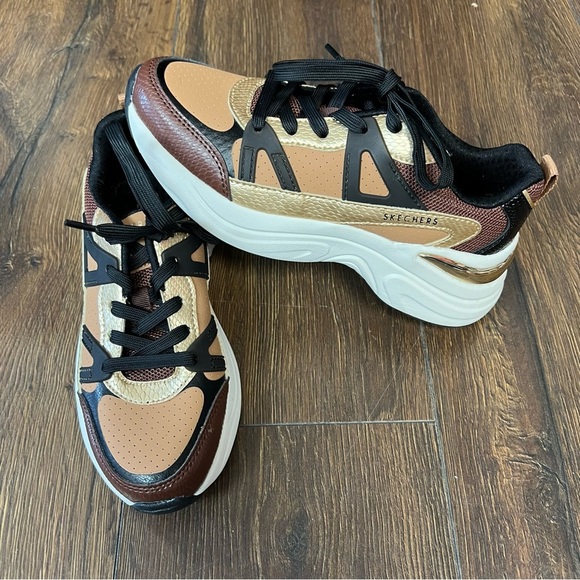 Skechers brown and black lace up sneaker SZ 6 - Picture 7 of 7